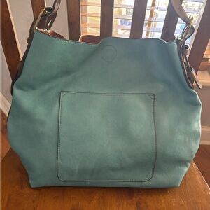 Joy Susan Classic Vegan Leather Hobo Bag /Adjustable Strap/ Stone Turquoise